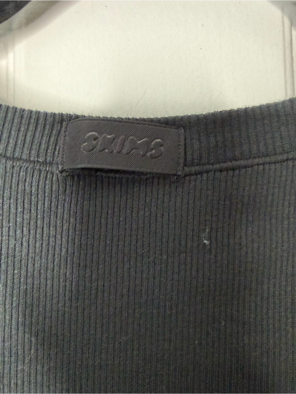 Skims Cotton Ribbed Shirt - Soot - Picture 7 of 8